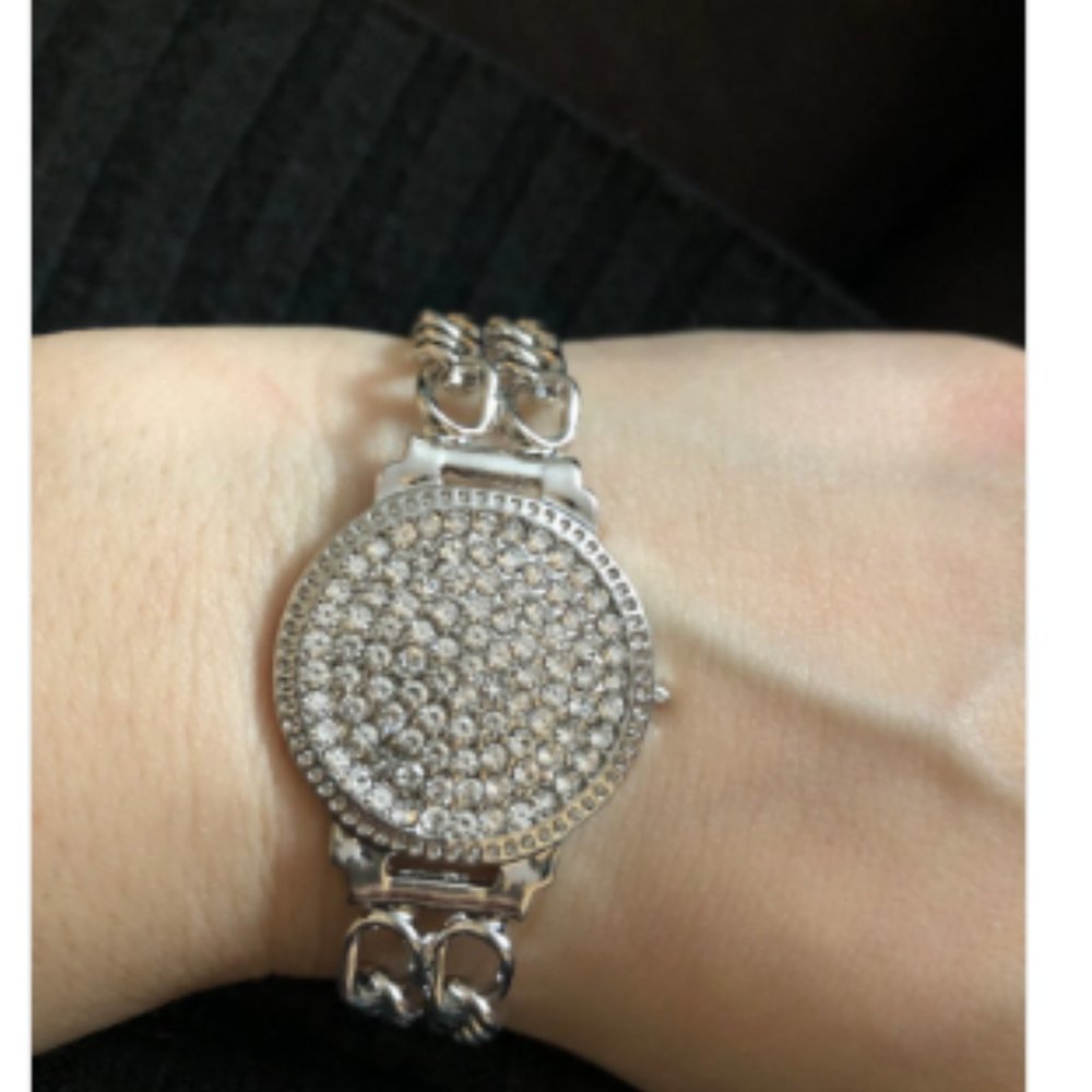 Silver Crystal Watch Face Rhinestone Brace… - Picture 2 of 3